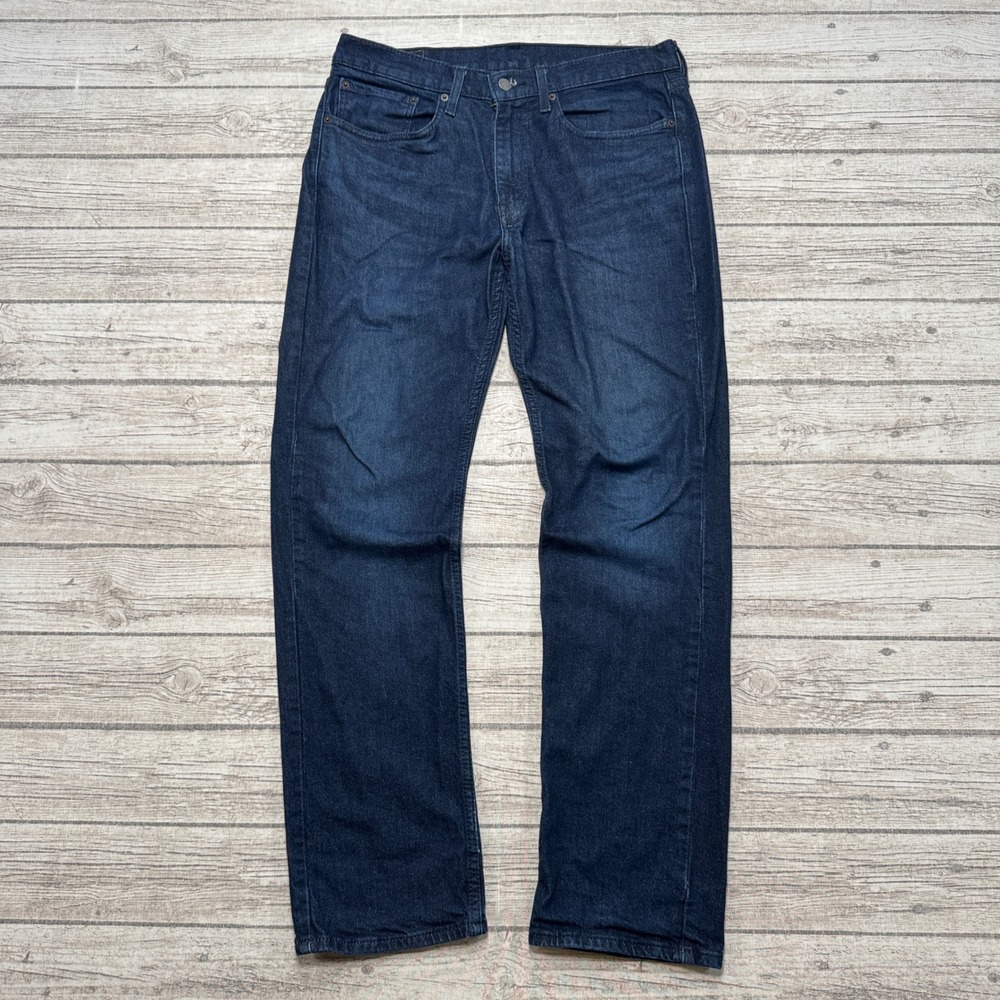 Levi 514 Jeans Men's 34x32 Blue Denim Straight Leg Original Fit Dark Wash Cotton